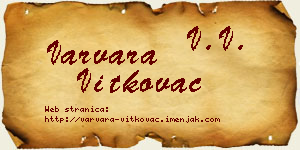 Varvara Vitkovac vizit kartica